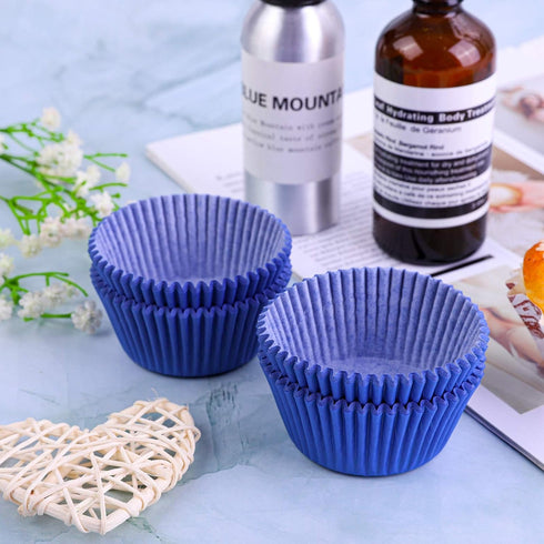 URATOT 100 Pieces Blue Cupcake Liners Cupcake Wrappers Baking Cups Cupcake Cases for Birthday, Wedding, Baby Shower, 2 Inches...