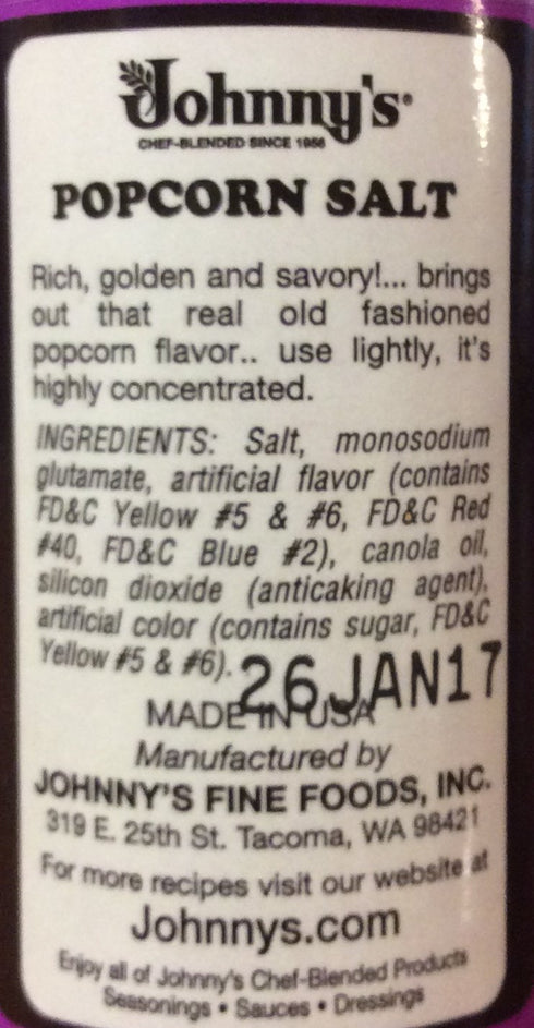 Johnny's Gluten Free POPCORN SALT 4.75oz (2 Pack)...
