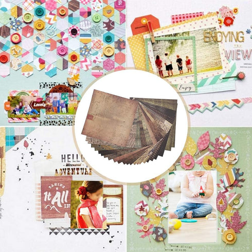 Scrapbook Collection Kit, 48 Sheets Scrapbook Premium Paper Pattern Paper Pack DIY Scrapbook Paper Album Scrapbook Pattern Greeting Cards Junk Jou...