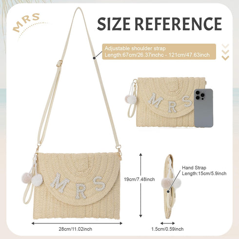 Straw Clutch Purses for Women Summer Beach Bag Woven Purse Wedding Vacation Purse...
