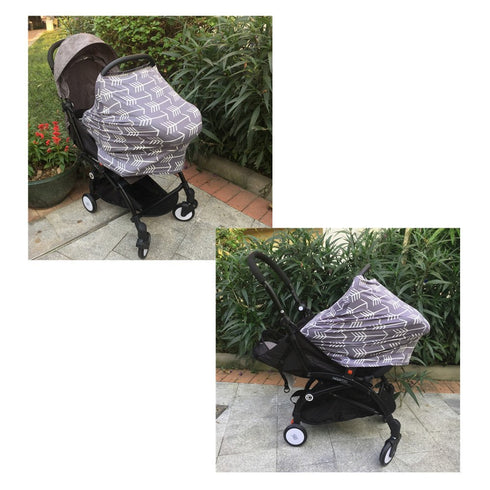 Nursing Cover for Babies Versatile Baby Car Seat Cover for Newborn Grey with White Arrow...