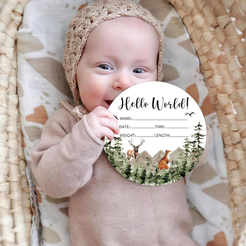 Adventure Awaits Baby Milestone Blanket with Birth Stat Sign, Mountain Baby Growth Chart Monthly Blanket, Watch Me Grow Adventure Baby Nursery for...
