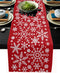 Christmas Snowflake Table Runner Xmas Red Burlap Table Runners for Home Décor Crafts for Family Dinner, Parties, Thanksgiving, Christmas & Gatheri...