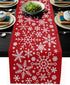 Christmas Snowflake Table Runner Xmas Red Burlap Table Runners for Home Décor Crafts for Family Dinner, Parties, Thanksgiving, Christmas & Gatheri...
