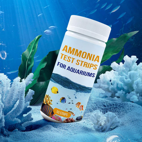 Aquarium Ammonia Test Kit, 50 Counts Ammonia Test Strips Fish Tank Aquarium Test Strips for Aquarium Pond Pool...
