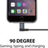 Moshi USB to Lightning Cable 90 Degree 1M, MFI-Certified, HandyStrap Included, Black...