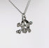 Gothic Skull and Crossbones Silver Finish Pewter Pendant Necklace...