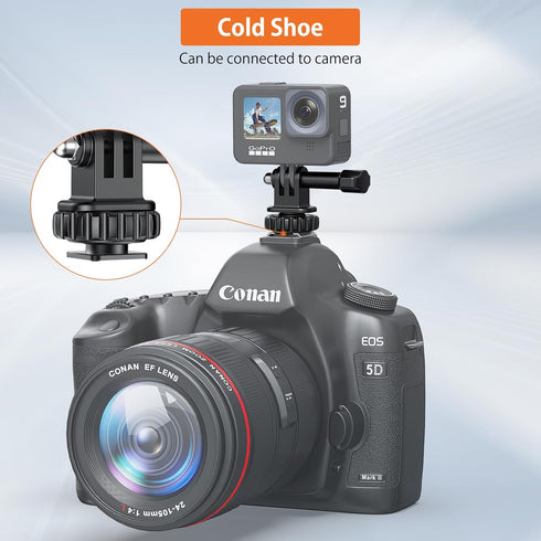 Hot Shoe Mount Adapter for GoPro Hero 10/9/8/7/6/5, DJI Osmo Action, AKASO Brave 8/7/6 Applicable for Tripod Selfie Stick Monopod and DSLR Camera...