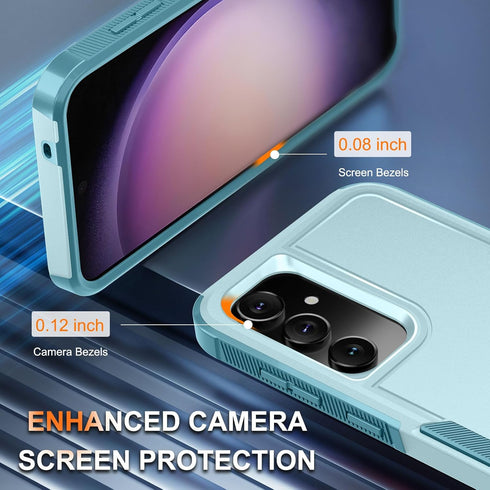 for Samsung Galaxy A35/A55 5G Case, Full Body Heavy Duty Rugged Shockproof Protective Phone Cover with Lanyard Strap, Tempered Glass Screen Protec...