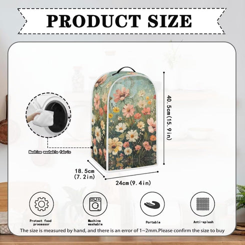 Blender Cover Dust Cover Floral Food Processor Cover with Top Handle Small Kitchen Appliance Covers Anti Fingerprint Coffee Maker Cover Kitchen De...