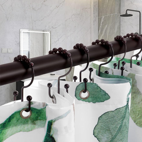 Shower Curtain Hooks Rings, TENOVEL Double Sided Shower Hooks Rust Proof for Bathroom Shower Rods Curtain, Durable Stainless Steel Bathroom Shower...