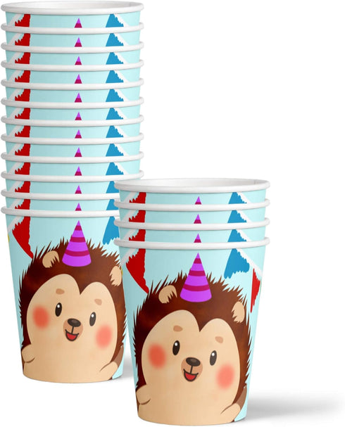 Hedgehog Birthday Party Supplies Set Plates Napkins Cups Tableware Kit for 16...