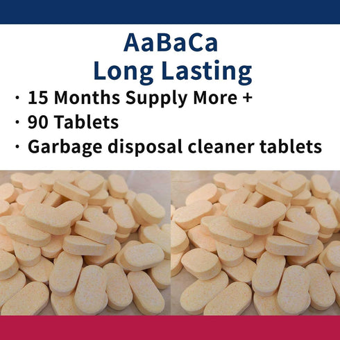 Garbage Disposal Cleaner Tablets 90 Counts Lemon Scent Power Foaming Cleaning More Active Kitchen Drain Sink Clean Care Eco Friendly Lasting Long...