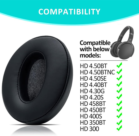 HD 4.50BT Replacement Earpads, Ear Pad Cushions for Sennheiser HD 4.50 BT, HD4.50BTNC, HD4.40BT, HD 4.30G, HD 4.20S, HD 458BT Headphones with Thic...