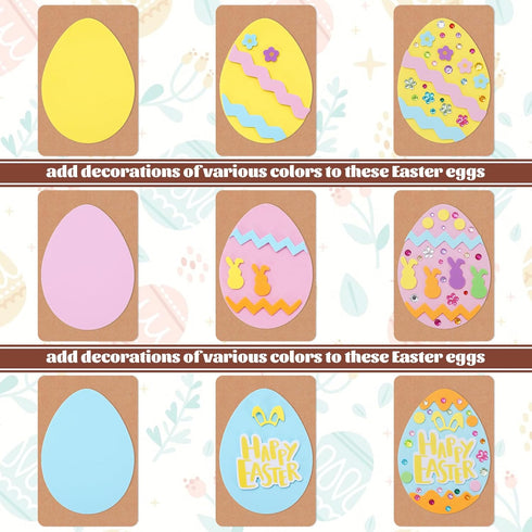 Whaline 700Pcs Easter Card Making Craft Kit Easter Foam Stickers Set Easter Eggs Crafts DIY Egg for Spring Easter Decorations Party Favors Supplie...
