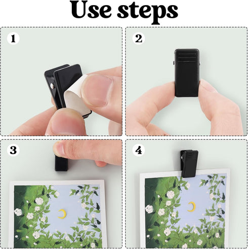 40 Pcs Self Adhesive Clips,Wall Clips for Hanging,Sticky Clips Tapestry Clips Photo Picture Poster Clips Plastic Spring Clips Hanging for Paper Ta...