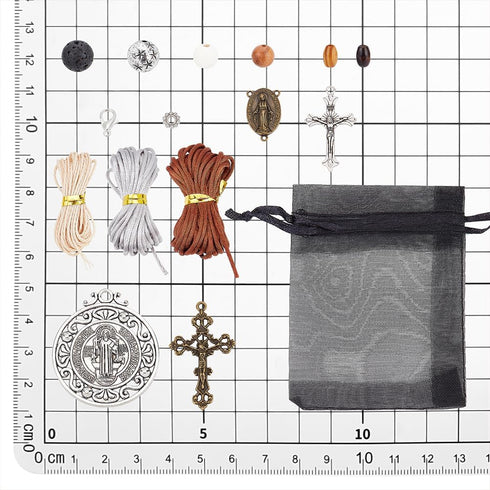 PH PandaHall 359pcs Rosary Jewelry Making Kit First Communion Necklace Set Prayer Making Supplies Cross Charms for Easter Eid Mubarak Ramadan Neck...