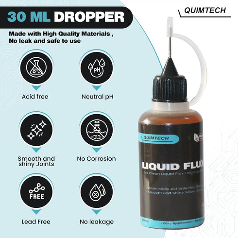 Liquid Solder Flux Dropper (30 ml/1 Oz.) I RMA Liquid Solder Flux I Soldering Flux I Electrical Solder I No Clean Liquid Flux I Rosin Flux I Solde...