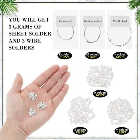 3 Gram Silver Solder 3 Pcs Silver Solder Wire Set Tiny Medium Density Jewelry Precut Chips Solder Soft Medium Hard Silver Wire Jewelry Solder Sold...