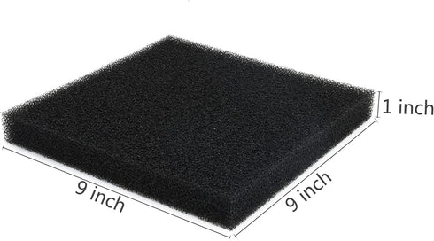 Aquarium Sponge Filter Media Pad 9 x 9 x 1 inch, Cut to Fit Biochemical Filter Bio Foam Pad, 2 Pcs...