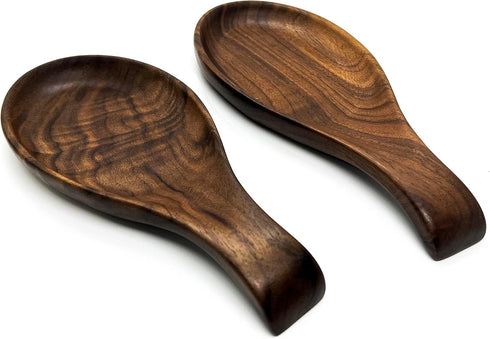 Walnut Wooden Spoon Rest Cooking Spoon Holder Organizer Heat-Resistant Wood Utensil Rest, Spoon Holder for Stove Top, Kitchen Utensil Holder for L...