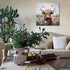 Enartly Bathroom Wall Art Highland Cow Painting Rustic Farmhouse Picture Animal Canvas Print, Nature Flower Landscape Abstract Artwork Framed for ...