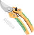 GRÜNTEK Secateurs ALBATROSS with EXTRA spring, Stainless Steel Ergo Bypass Plant Shears pruning shears Ø to 0.7". Garden shears for wide hands...
