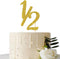 Gold Glitter Half Year Old Cake Topper - Half Year 1/2 Cake Topper - for Half Year Anniversary/Baby Shower/Baby's Half Year Old Birthday Party Dec...