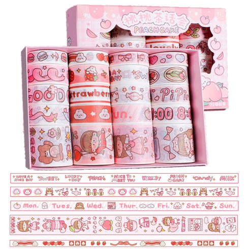 Cute Washi Tape Set, 20 Rolls Kawaii Cartoon Animals Aesthetic Decorative Masking Tape Sets for Scrapbooking Journaling Art Crafts DIY Gift Wrappi...