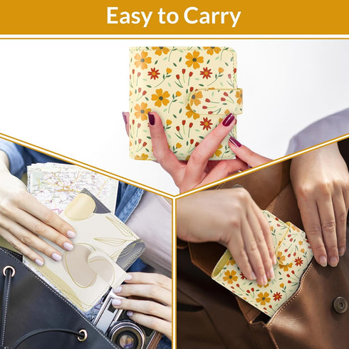 A8 Money Saving Binder, Aesthetic Mini Budget Binder Wallet with 12 Budget Sheets & 8 Cash Envelopes, PU Savings Binder with 2 Gold Stickers for B...