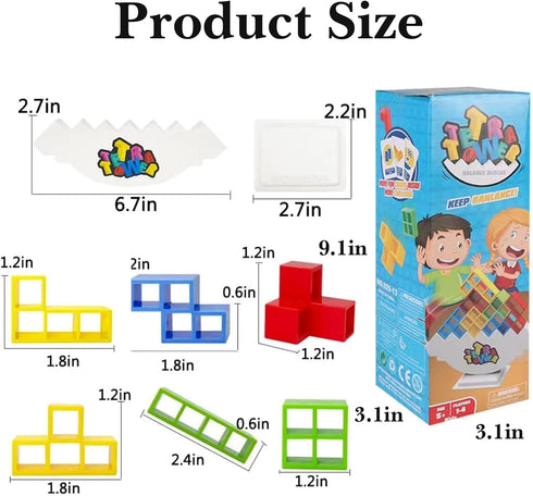 32PCS Tetra Tower Game Balance Stacking Blocks, Tetra Tower Balancing Stacking Board Games Building Blocks Puzzle Toy, Family Games Birthday for K...