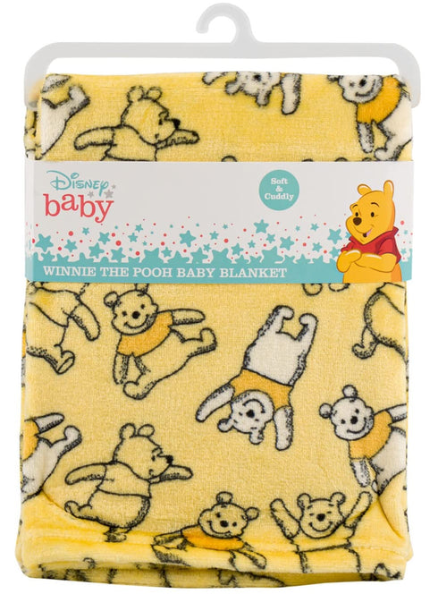 Disney Cudlie Baby Winnie The Pooh 1-Ply Flannel Fleece with Happy Days Print...