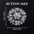 4 Pcs Sliver Rhinestone Buttons Crystal Embellishments for Clothing Jewelry Making DIY Decoration Bottons for Sewing Crafts Wedding Bridal(Button-...