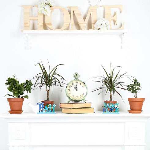 Blulu 2 Pcs Beach Table Signs Ocean Wood Table Decorations Beach Is My Happy Place Sign Under The Sea Animal Coastal Tabletop Centerpieces Nautica...