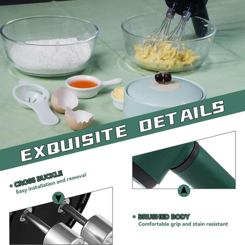 3 Speed Hand Mixer with Flex Edge Beaters-HM903 (Green)...