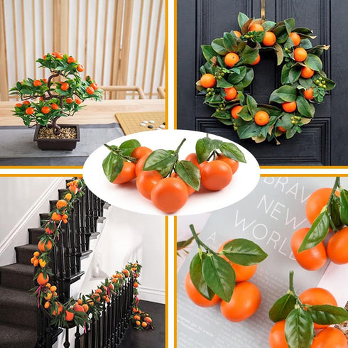 Fake Mini Tangerine Orange Artificial Fruit Simulation Fake Lifelike for Home Party Kitchen Festival Decoration 3 pcs...