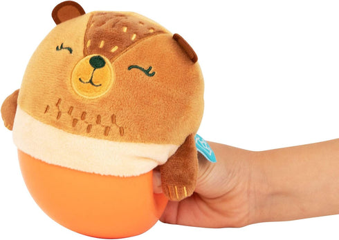 Manhattan Toy Wobbly Bobbly Bear Weighted, Soft Silicone Wobble Ball with Embroidered Plush Baby & Toddler Toy...