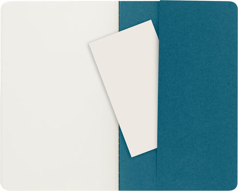 Moleskine Cahier Journal, Soft Cover, Large (5" x 8.25") Plain/Blank, Brisk Blue, 80 Pages (Set of 3)...