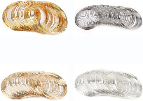 Huwujiu 400 Loops Jewelry Wire Memory Beading Wire Memory Steel Wire Cuff Bangle Bracelet for Art Creation Bracelet Necklace Jewelry Making Dolls ...
