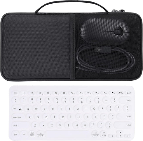 khanka Hard Carrying Case + Silicone Keyboard Cover Compatible with Logitech K380 Multi-Device/Pebble 2 Combo for Mac Keyboard + Pebble M350 M355 ...