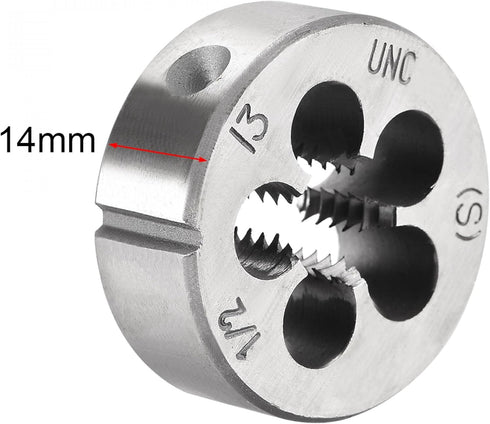 uxcell 1/2-13 UNC Round Die, Machine Thread Right Hand Threading Die, Alloy Tool Steel Screw Thread Cutting Die, 2pcs...