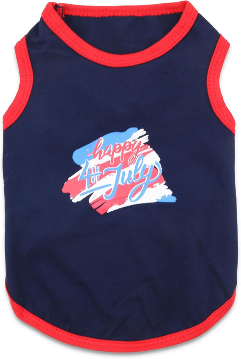 4th of July Small Puppy Clothes Independent Day Dog Shirts USA Flag Dog Outfit for Boy Girl...