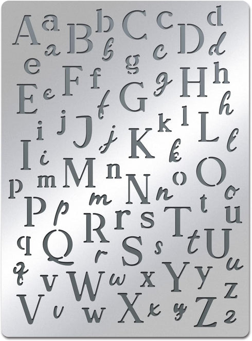 BENECREAT Letters Stencils, Irregular A to Z Alphabet Metal Stencil Uppercase Lower Letters Template for Painting, Wood Burning, Engraving, Scrapb...