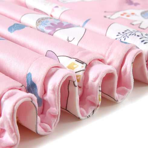 AMROSE Ultra Soft Baby Minky Blanket, Lightweight Skin-Friendly Micro Fleece Baby Blanket with Dotted Backing for Girls, Printed Nursery Crib Bed ...