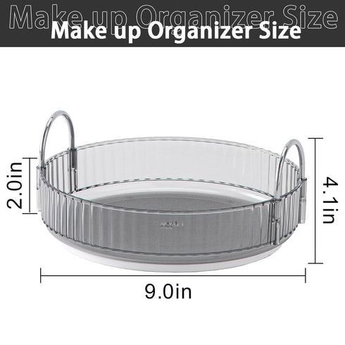 Lazy Susan Rotating Makeup Organizer for Vanity, High-Capacity Skincare Clear Make Up Storage Perfume Organizers Cosmetic Dresser Organizer Counte...