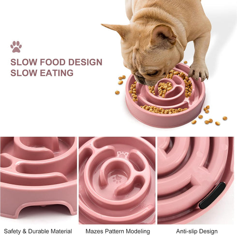 Jenilily Slow Feeder Bowls Anti-Slip Puzzle Interactive Bloat Stop Bowl Anti-Choking Dog Bowl for Small and Medium Dogs...