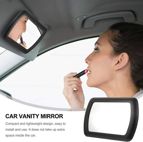 Sun Visor Mirror Clip on, Silence Shopping Car Makeup Vanity Mirror Car Cosmetic Mirror Sun-shading Mirror Black Auto Supplies 11cm/4.3''x7cm/2.7'...
