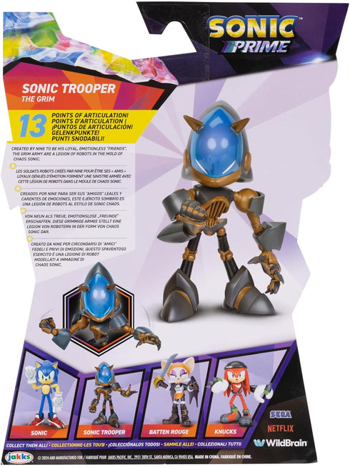 Sonic Prime 5-inch Sonic Trooper - The Grim Action Figure 13 Points of Articulations. Ages 3+ (Officially Licensed by Sega and Netflix)...