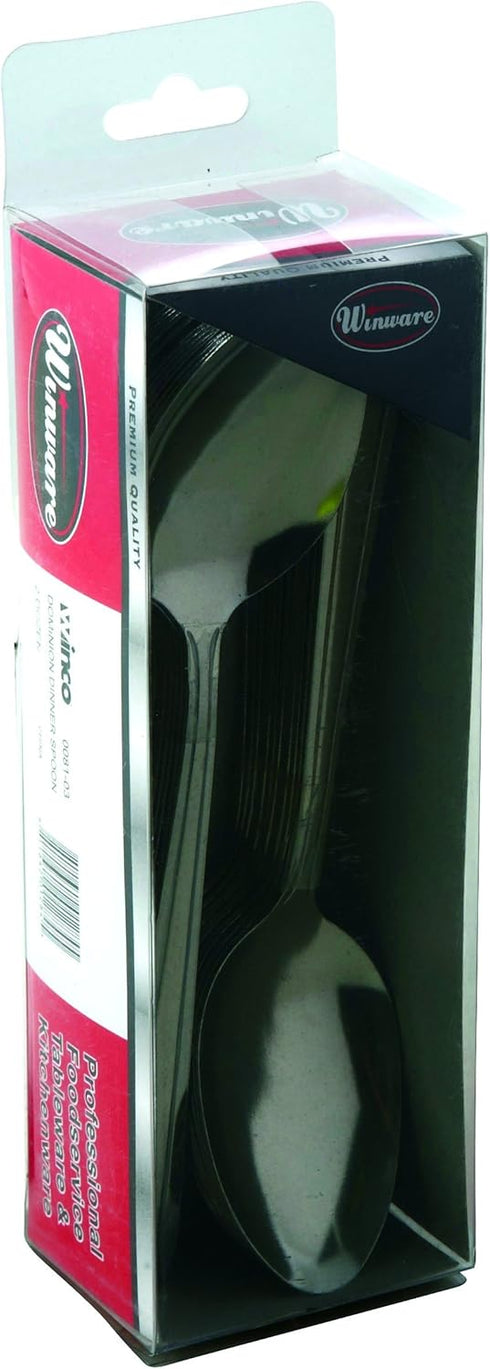 Winco 24-Piece Windsor Dinner Spoon Set, 18-0 Stainless Steel...