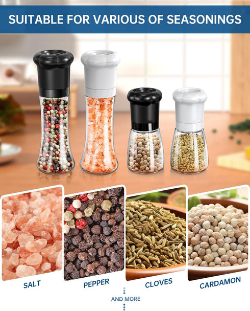 CIRCLE JOY Manual Pepper Grinder, Spice Mill for Professional Chef, Refillable Pepper Shakers with Ceramic Blades, Adjustable Coarseness and BPA-f...